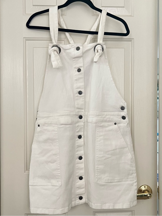 Rebecca Minkoff Pants - Rebecca Minkoff White Denim Button-Front Overall overalls skirt